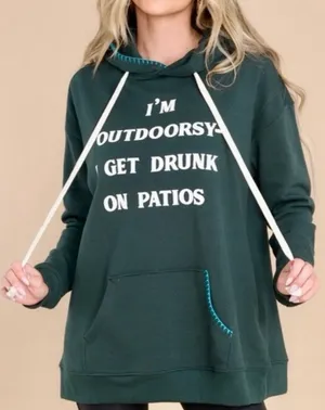 NWT Wildfox Outdoorsy Hoodie Women's Green Size X-Large XL thumbnail 1