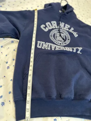 Vintage Cornell University Hoodie SzS Navy Blue Jerzees logo Spellout Streetwear thumbnail 4