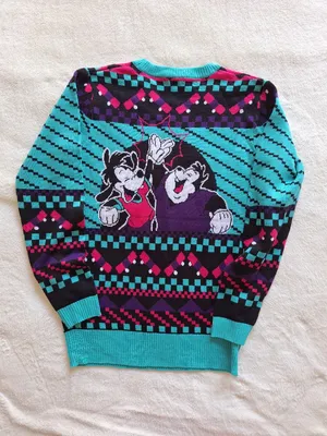 Disney Goof Troop Retro Holiday Sweater S/M Womens Goofy Max Ugly Christmas thumbnail 6