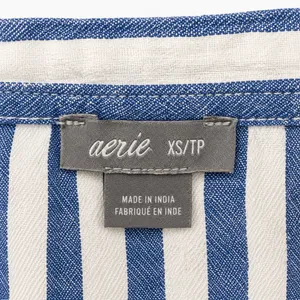 Aerie Blue White Striped Button Down Shirt Long Sleeve Pocket Top Womens XS thumbnail 5