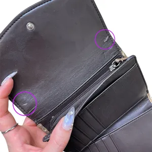 Shiny Metallic Gold Coach Signature Trifold Wallet thumbnail 5