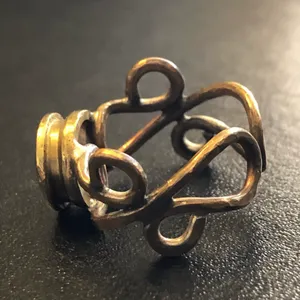 Vintage handmade hammered brass bullet primer ring thumbnail 6
