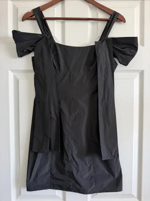 Kimchi Blue Monet Bow Mini Dress Black Satin XS NWT Urban Outfitters thumbnail 2