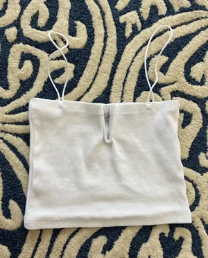 ZARA White Cropped Tank Top thumbnail 1