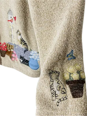 VINTAGE BONWORTH Embroidered Cats Cardigan thumbnail 4