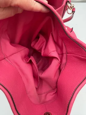 Coach F35723 Pink Pebbled Leather Shoulder Bag Hobo Gold Hardware thumbnail 8