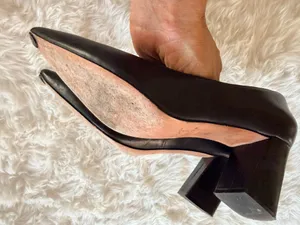 Marc Fisher Ltd Black Leather Pointed Toe Block Heel Pumps Size 8M thumbnail 5