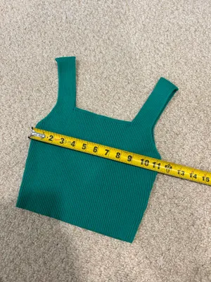 Green ribbed tank top thumbnail 5