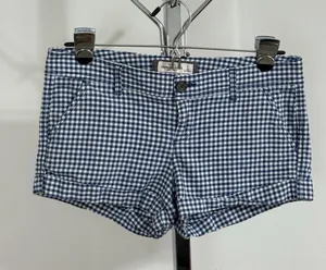 Vintage Y2K Abercrombie & Fitch Gingham Plaid Low Rise Micro Shorts Women Size 2 thumbnail 1