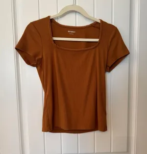 Old Navy Square Neck Short Sleeve Top in Rust Brown thumbnail 1