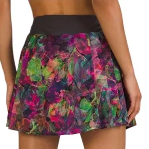 Lululemon Side-Pleat High-Rise Tennis Skirt Vivid Floral Tone Multi / Sz4 Skort thumbnail 13