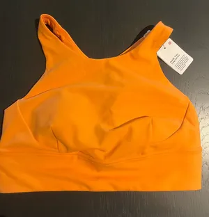 Lululemon Athletica Orange Wunder Train Longline Sports Bra thumbnail 1
