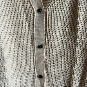 Maison Jules Cream Longline Button Down Waffle knit‎ Cardigan thumbnail 4