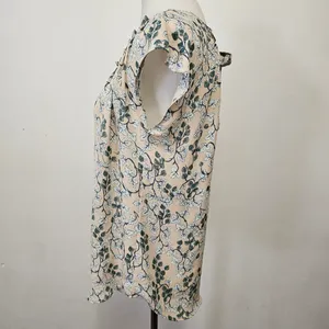 LC Lauren Conrad Blush Floral Pleated Tie Back Blouse Size Medium thumbnail 3