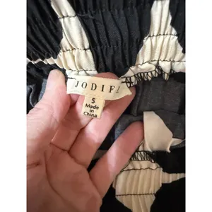 Jodifl Black Cream‎ Polka Dot Pleated Maxi Skirt Coastal Chic Boho S thumbnail 5