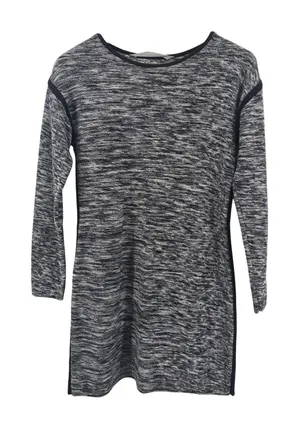 Athleta Sweater Dress Womens Small Gray Black Space‎ Dye Knit Mini Long Sleeve thumbnail 1
