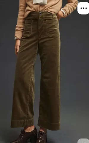 Maeve Anthropologie The Colette Corduroy Wide Leg Crop Pants Size 25 boho‎ thumbnail 1