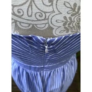 Loft Nautical Coastal Euro Summer Blue White Striped Sleeveless Maxi Dress Size M thumbnail 9