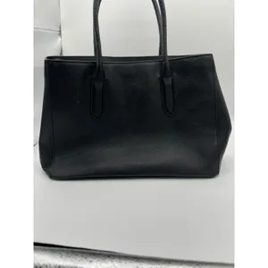 Coach Pebbled Leather Tote Bag Top Handle Black Gold Heart Charm Black Lining‎ thumbnail 11