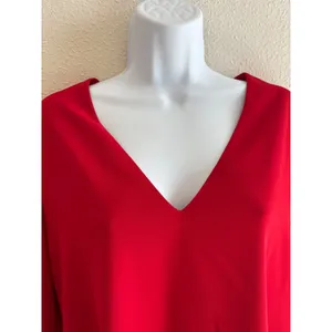 NWOT Alice +‎ Olivia Tameika Trumpet-Sleeve Crepe Mini Dress 8 Red CC707202508 thumbnail 8