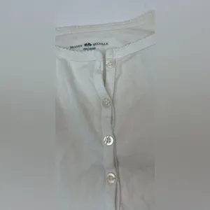 Brandy Melville Women’s Cream Button-Up Cropped Top Size‎ XS-S thumbnail 6