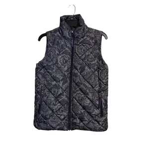 Vera Bradley Fleece vest Women's Small paisley‎ gray/Blue Polyester Cozy puff thumbnail 3