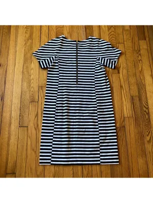 J. Crew NWOT Women's Short Sleeve Black White Striped Cotton Tunic Dress Size S thumbnail 7