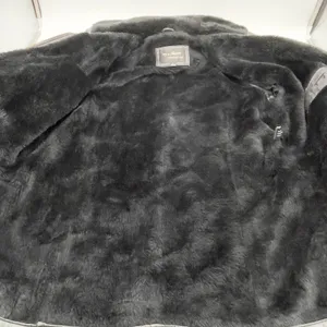 Ivy And Shania Women‎ Leather Jacket XL Belted Faux Fur Hooded Winter Edgy thumbnail 11