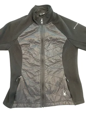 black Spyder Nova Hybrid Sweater Fleece full zip Jacket Gorpcore techwear M thumbnail 3