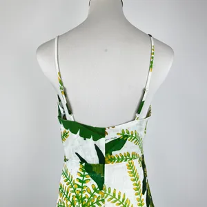 NWOT Farm Rio Linen Tropical Forest Off-White Mini Dress Size S thumbnail 7