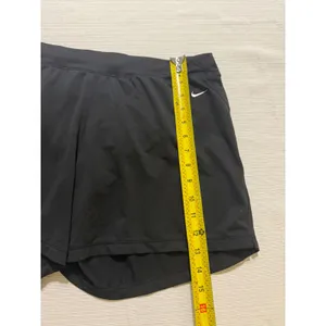 Nike Fit Dry Black Athletic Running Shorts Womens Large L Mesh Lined Swoosh thumbnail 2