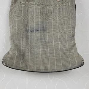 Diesel Women's Tote Gray OS Plaid Check Leather Trim Double Strap Shoulder Bag thumbnail 8