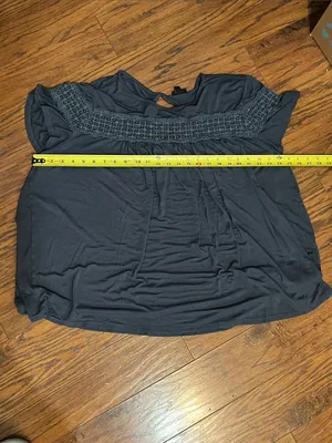 Pretty Torrid Navy Crochet Yoke Short Sleeve Top thumbnail 10