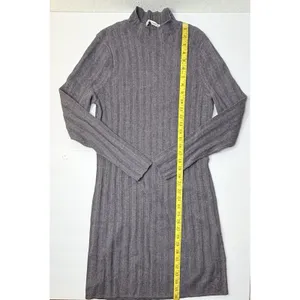 Abercrombie & Fitch Mock Neck Sweater Dress Charcoal Gray Size XL‎ Ribbed Y2K thumbnail 3