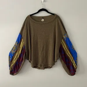 Free People We the Free Blossom Thermal Balloon Sleeve Top Size Medium thumbnail 3