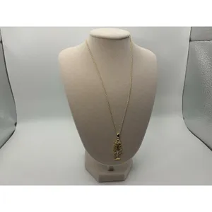 Adina Eden Large Edgy CZ Bezel Fish Pendant Necklace – Gold thumbnail 7