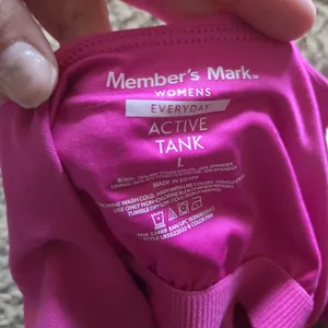 Member's Mark Active Tank Top Women's L Pink Built In Bra UPF 50 NWT thumbnail 3