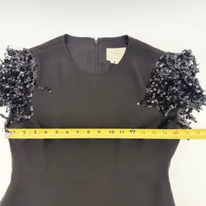 Kate Spade New York Womens Black Sequin Fringe Sleeve Dress‎ Size 2 NJMU8314 thumbnail 4