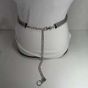 Vintage OS Chain Belt Silver Multi-Strand Boho Adjustable Y2K Accessory thumbnail 4