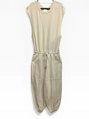 Free People Movement Throw & Go Cream‎ One Piece Wide Leg Cotton Jumpsuit XS thumbnail 3