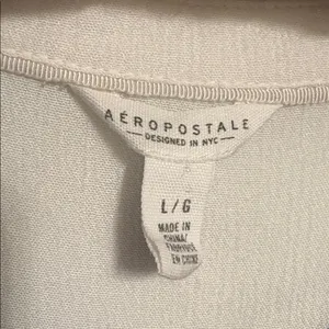 Aeropostale Large Women’s Navy and White Button Flowy Nautical Top thumbnail 2