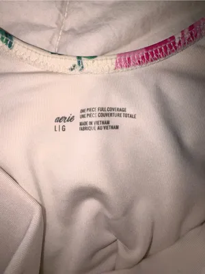 aerie Cream One-Piece with Pink & Green Trim thumbnail 4
