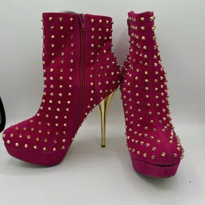 Goldfish Women Sz 9-9.5M Pink Stiletto 5" Hi‎ Heels Shoes Spike Dancer Glam Rock thumbnail 5