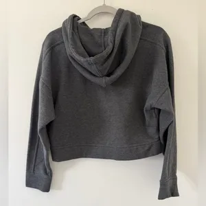 Anthropologie Daily Practice Henley Boxy Oversized Cropped Hooded Sweatshirt xs thumbnail 11