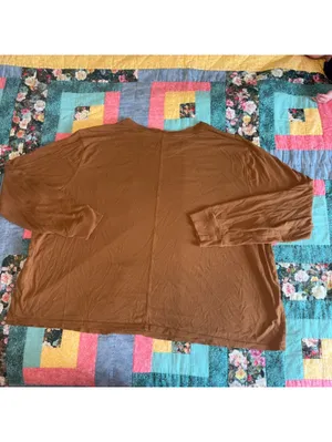 Carhartt Woman’s 2X 20-22W Loose Fit Long Sleeve Pocket T-Shirt Brown 106121BRN thumbnail 4