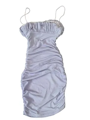 Princess Polly Lavender Ruched Mini Dress Spaghetti Strap Elastic Bustline Sz 0 thumbnail 3
