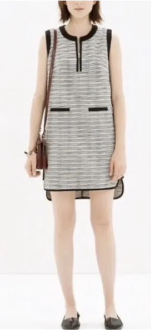 Madewell Black & White Tweed Weave Shift Dress Size 2 thumbnail 1