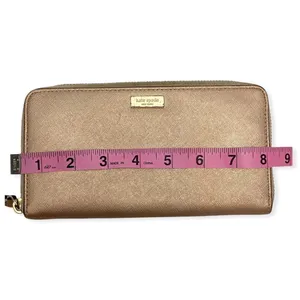 Kate Spade Leather Rose Gold Accordion Wallet thumbnail 13