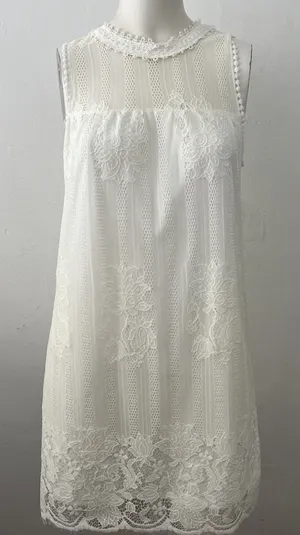 No Boundaries Womens White Lace Dress S Cottagecore Prairie Romantic Coastal Cowgirl Lace thumbnail 1