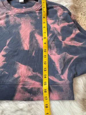 Alo Yoga Cropped Sweatshirt Size XS with CUSTOM Bleach Tie Dye Pullover thumbnail 8